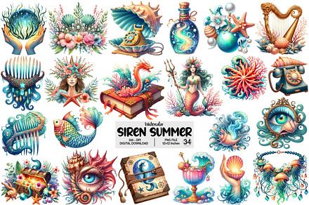 Siren Summer Clipart