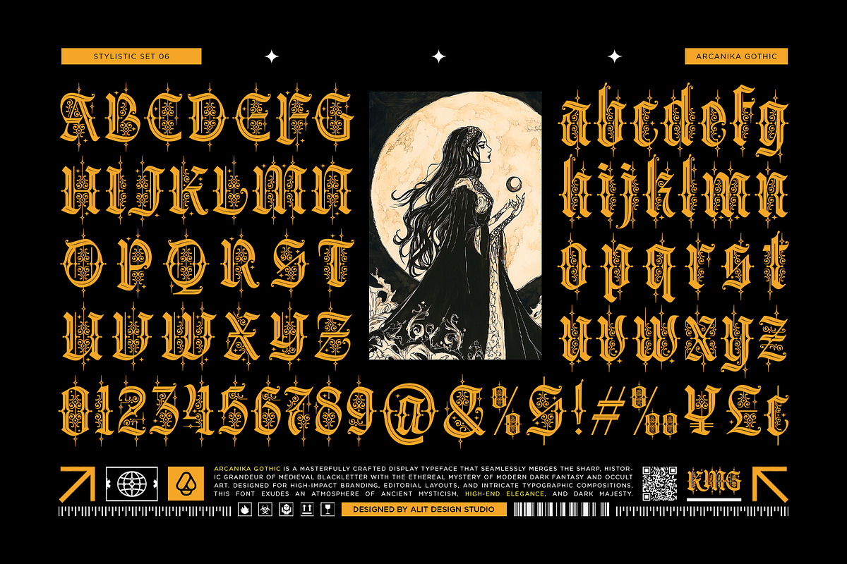 Arcanika Gothic Typeface, a Blackletter Font by alit design (Photo 10 of 20)