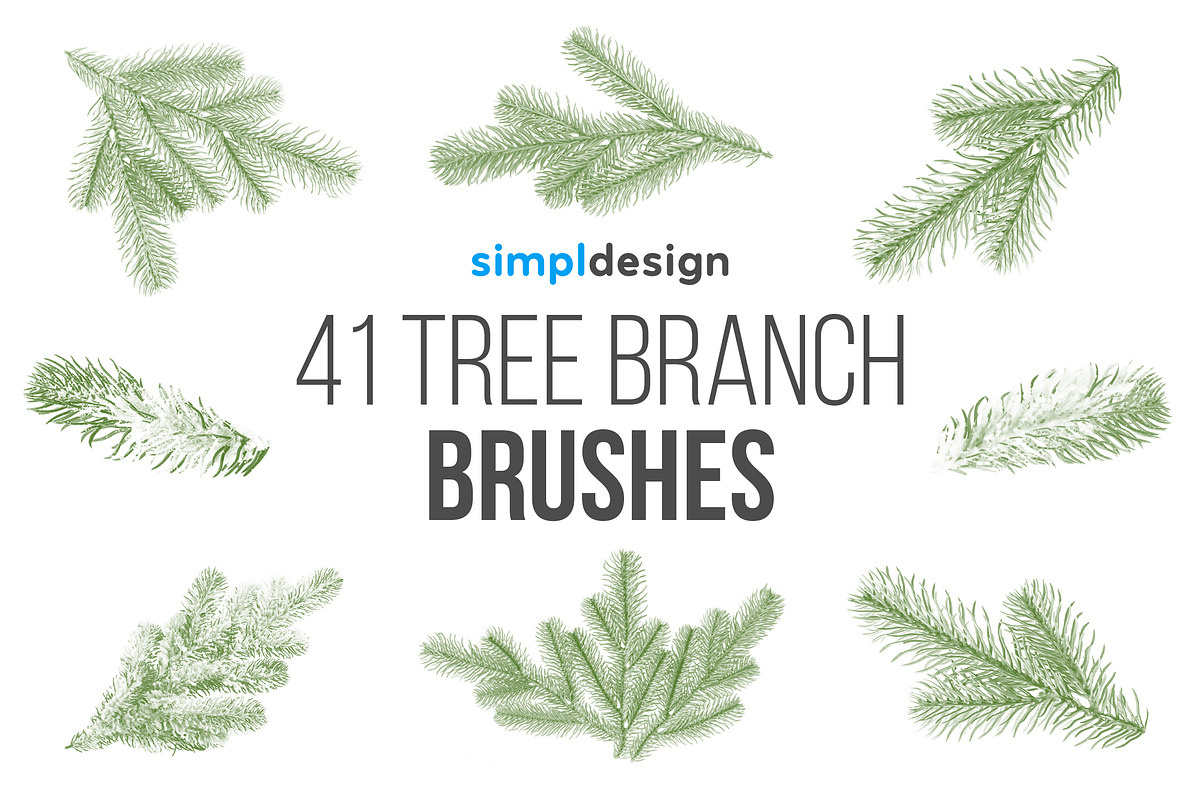 Christmas Tree Branch Brushes, a Brush Add-On by SimplDesign (Photo 1 of 3)