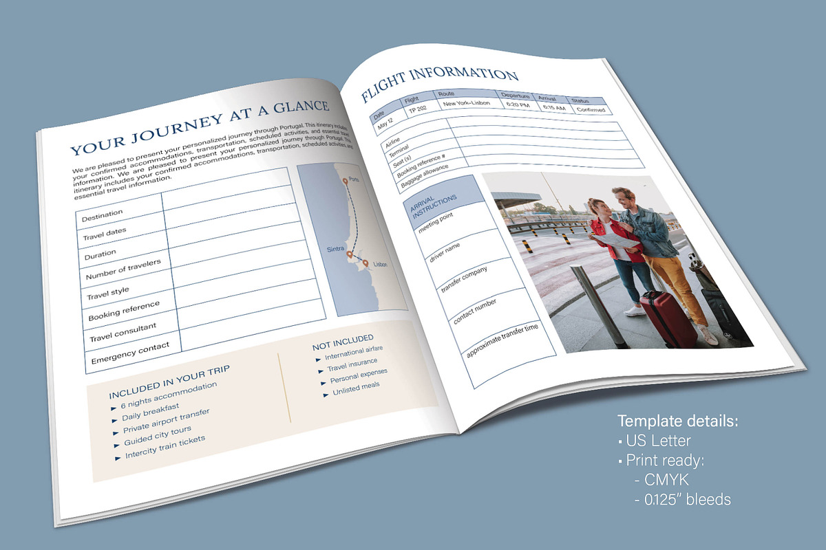 Travel Agency Itinerary Template, a Brochure Template by R-studio (Photo 2 of 9)