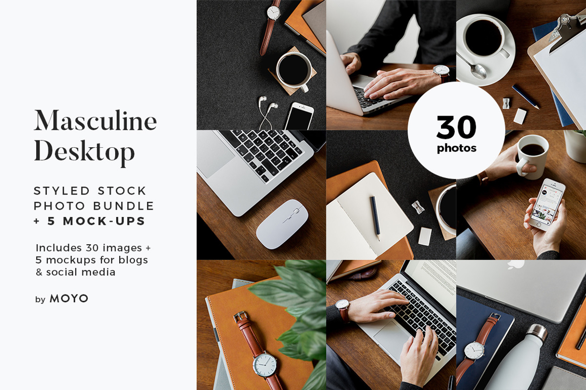 Masculine Desktop Stock Photo Bundle, a Business Photo by Moyo Studio (Photo 1 of 13)
