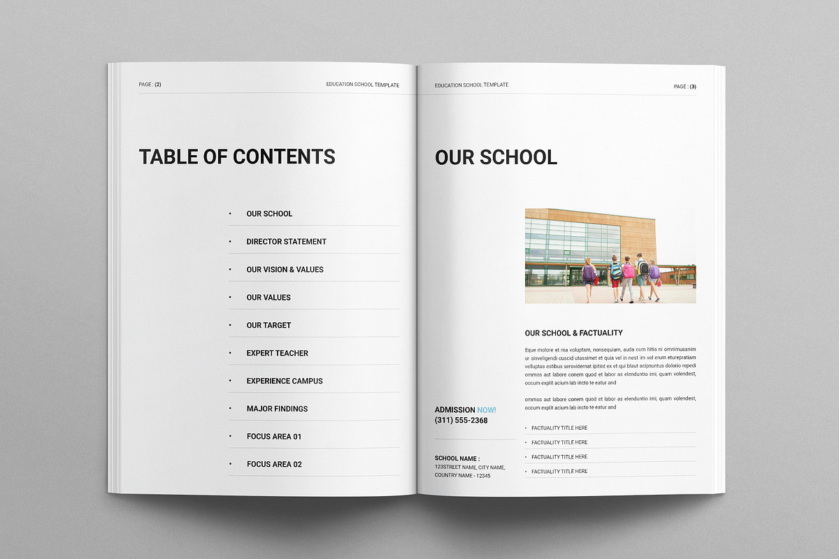 Education School Plan Template, a Brochure Template by E-Type (Photo 2 of 7)