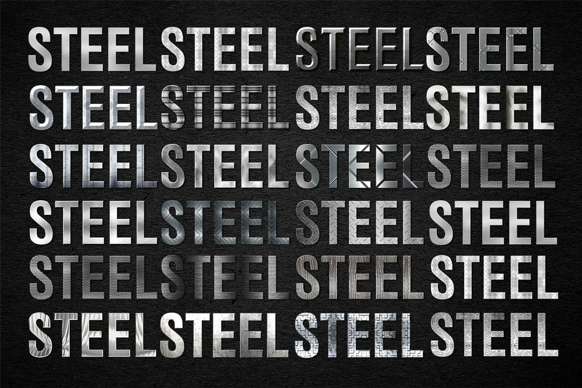 20 Metal Photoshop Layer Styles, a Layer Style Add-On by DESIGNAVO (Photo 5 of 5)