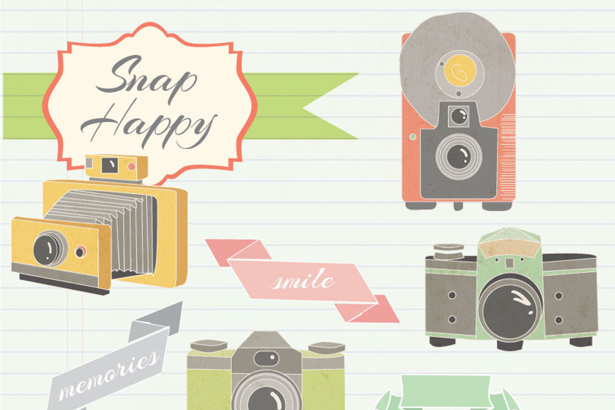 Vintage Cameras clipart and paper