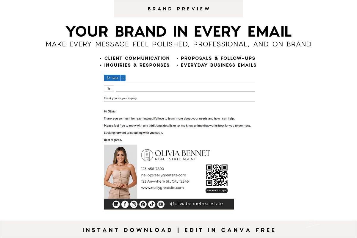 Real Estate Email Signature Template, an Email Template by BrandhavenStudio (Photo 2 of 11)