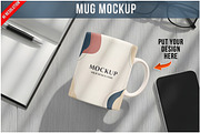 Mug Mockup PSD, a Cups & Container Mockup by Bruno's Shop (Thumbnail 1 of 4)