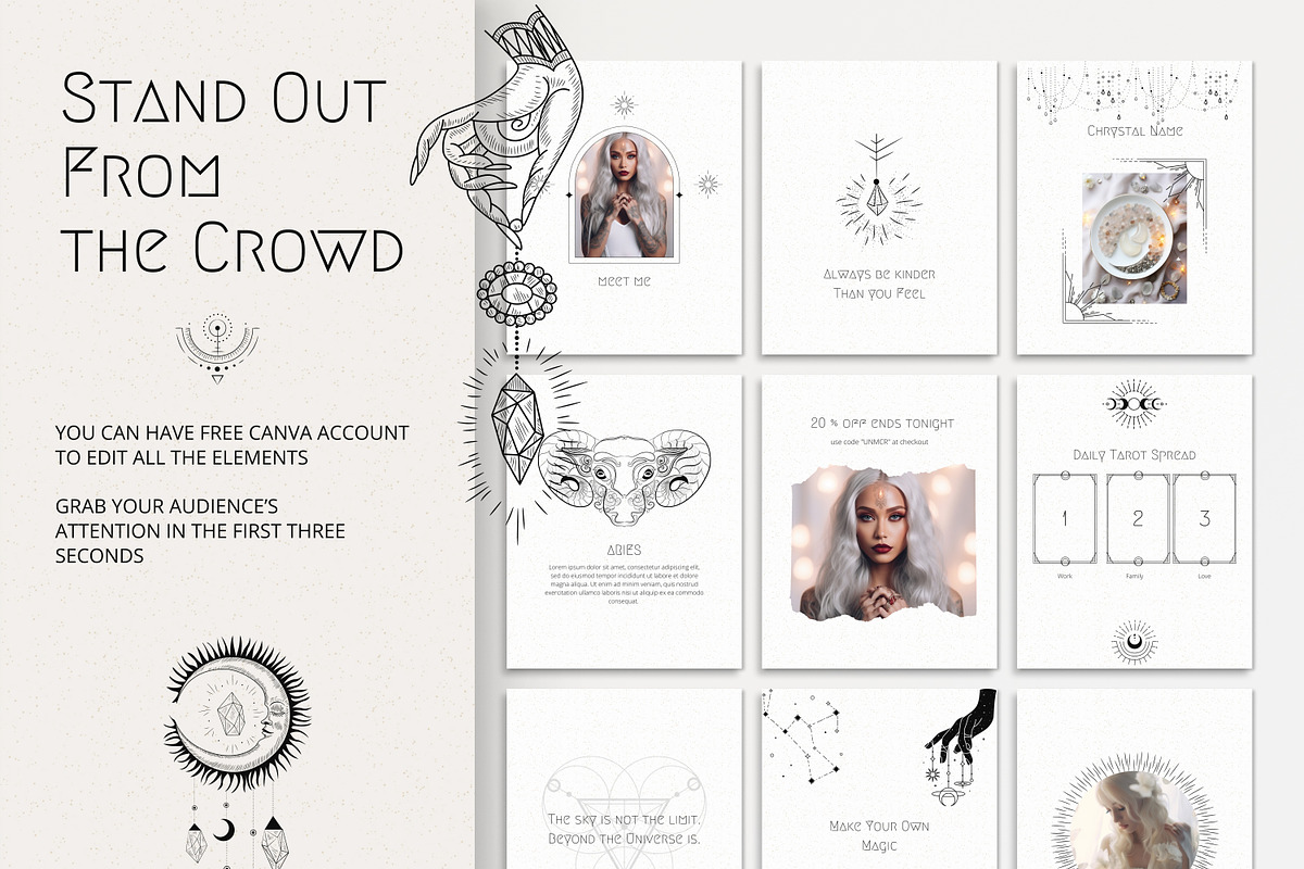 White Spiritual Instagram Posts, a Social Media Template by Under My Cozy Roof (Photo 2 of 10)