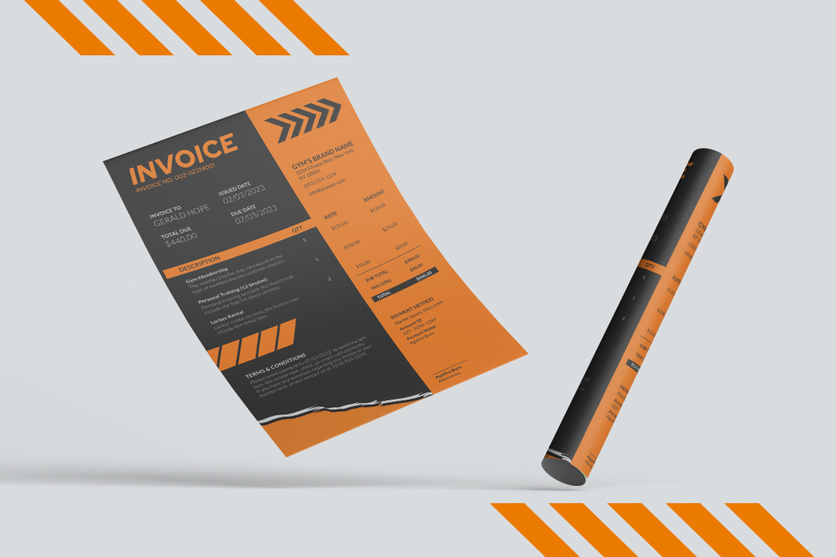 Gym Center - Invoice Template, a Print Template by StreaksideStd (Photo 2 of 3)