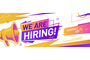 Hire offer we are hiring, an Object Illustration by Vector Tradition