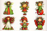 Whimsical Christmas Fairy Clipart, an Illustration by Dream Creation (Thumbnail 4 of 7)