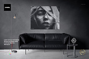 Leather Sofa Canvas Print Mockup, a Household Mockup by creatsy5 (Thumbnail 1 of 6)