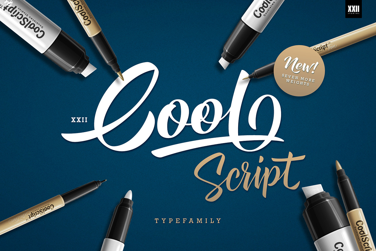 XXII CoolScript - Font Family, a Handwritten Font by Doubletwo Studios (Photo 1 of 13)