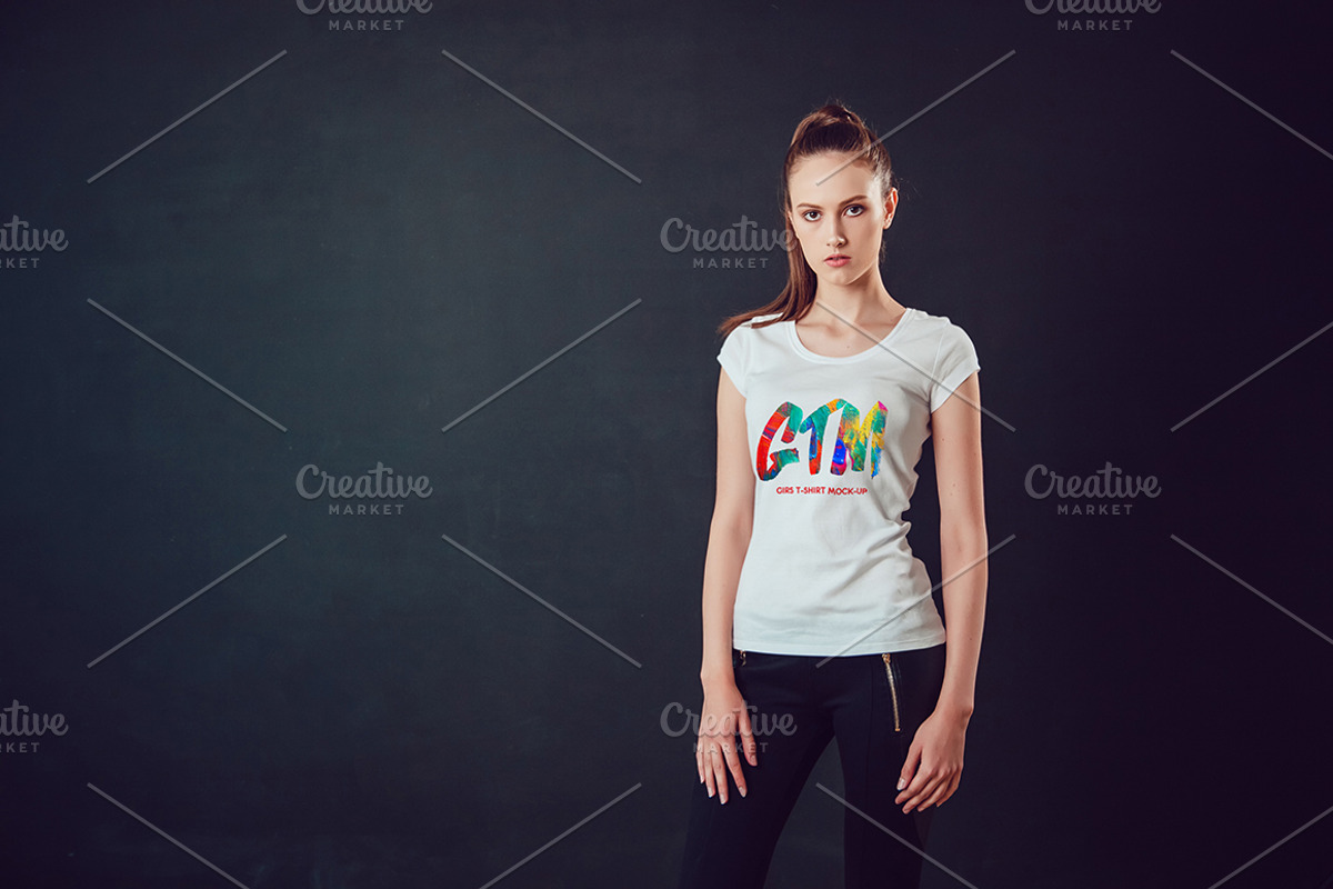 Women's T-shirts Mock-Up Vol 2, a Shirt Mockup by Freeman Studio (Photo 7 of 17)