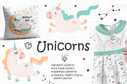 Unicorn clipart & pattern, a Graphic by Nafanya (Thumbnail 1 of 13)