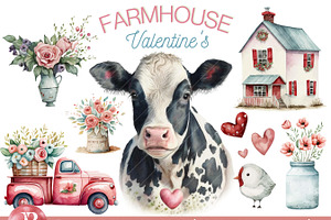 Farmhouse Valentine Clipart