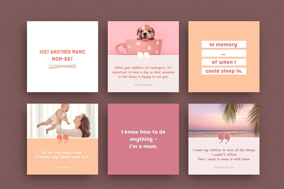 Mom Life Quote Templates Canva, a Social Media Template by DeeBeeDesign (Photo 8 of 9)