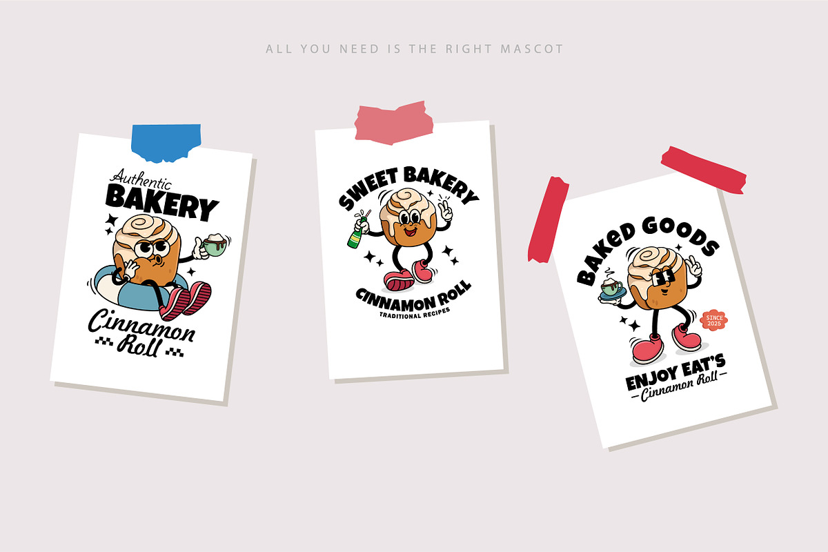 Cinnamon Rolls with Varied Poses, a Food Illustration by Allmostudio (Photo 3 of 5)