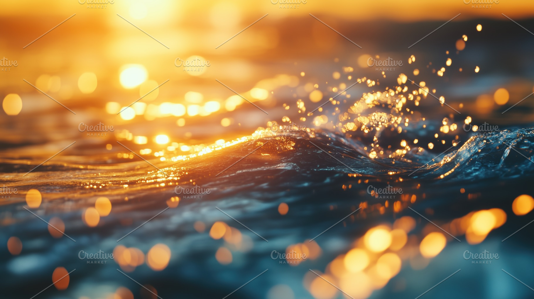 Close-up of ocean waves with sparkling sunlight reflecting on the water surface, a Photo by Textures & Backgrounds