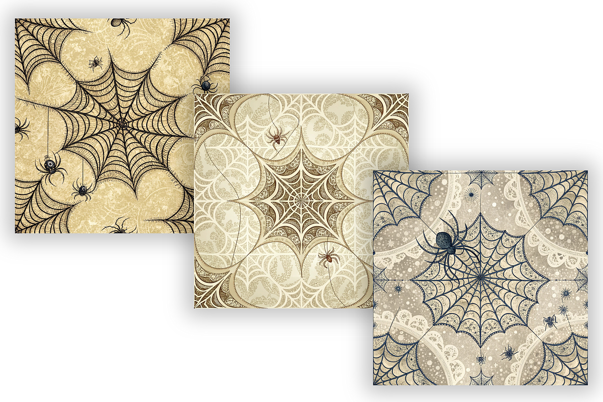 Gothic Lace Spiderweb Digital Paper, a Pattern Graphic by FloridPrintables (Photo 4 of 6)
