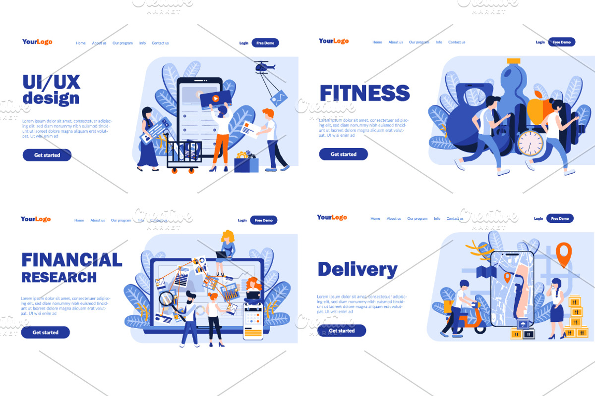 Flat Design Landing Page, a Finance Illustration by alexdndz (Photo 6 of 11)