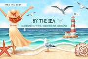 Sea Clipart. Patterns & Seascapes, a Person Illustration by MariArtySpace (Thumbnail 1 of 15)
