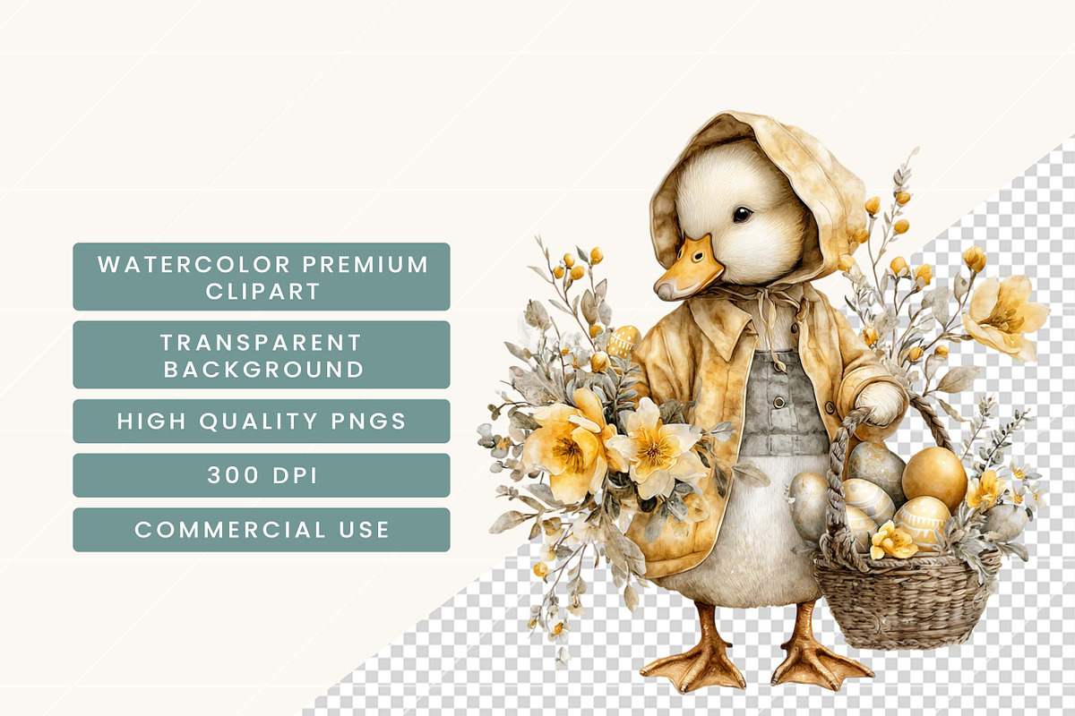 Watercolor Farmhouse Easter Clipart, an Object Illustration by BusyDaydesign (Photo 6 of 9)