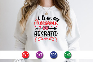 I Love My Awesome Husband SVG