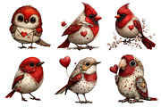 Whimsical Valentine Birds Clipart, an Illustration by Dream Creation (Thumbnail 4 of 8)