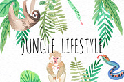 Jungle lifestyle.Watercolor set, an Animal Illustration by Anyuka (Thumbnail 1 of 5)