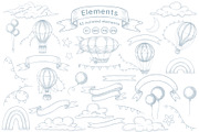 Air Balloon Vector Clipart Bundle, a Graphic by Alisles (Thumbnail 2 of 9)
