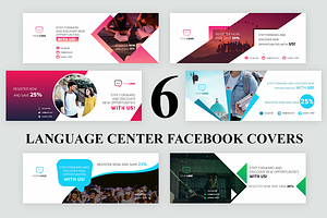 Language Center Facebook Covers, a Social Media Template by UNIK Agency