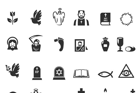Funeral Icon Set