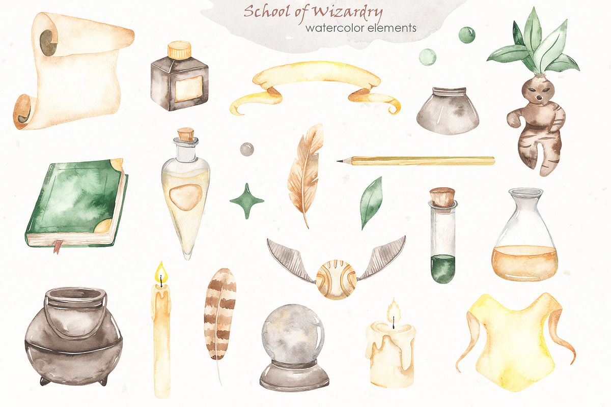 School of wizardry Watercolor, an Education Illustration by Marina Ermakova (Photo 3 of 13)