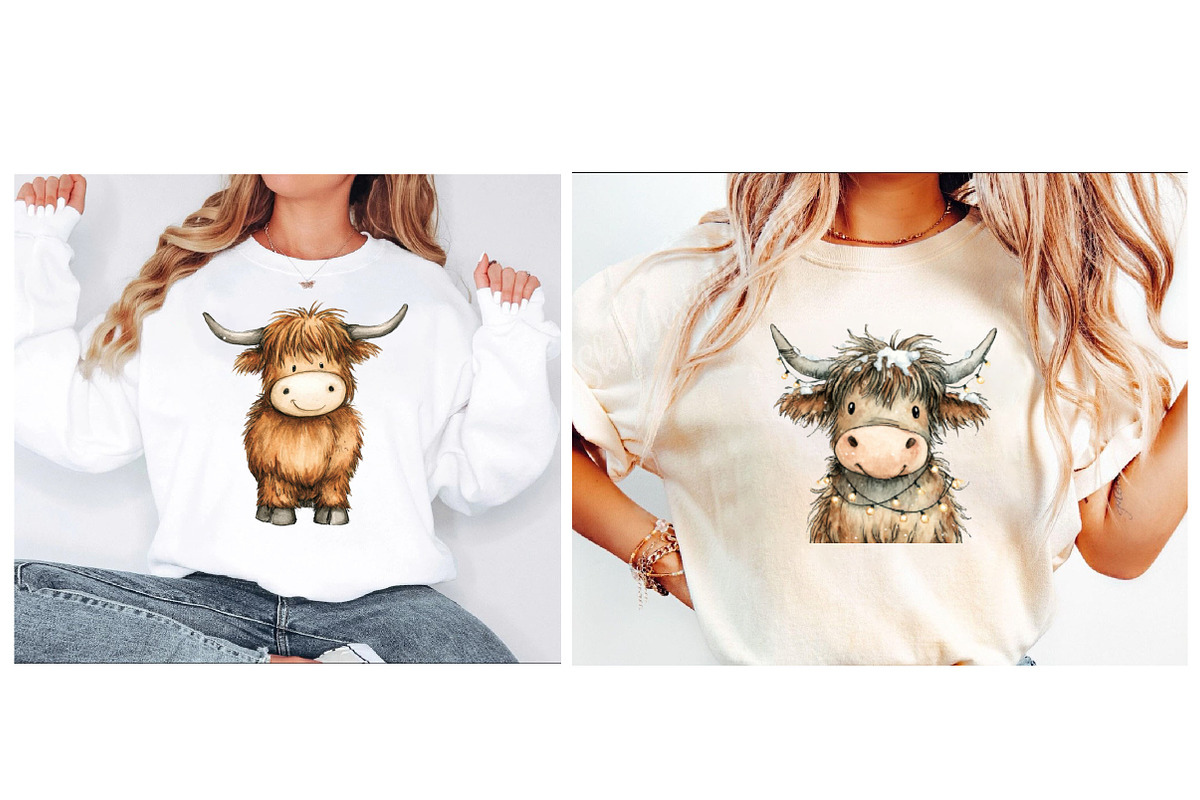 Christmas Highland Cow, an Illustration by Designworld (Photo 4 of 6)