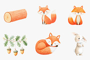 Woodland animals watercolor, an Illustration by CreationArt (Thumbnail 3 of 5)