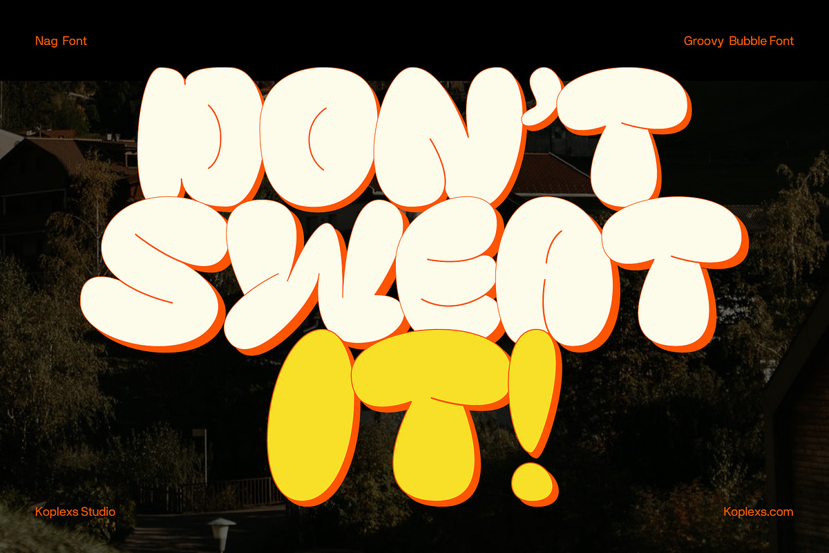 Nag | Retro Groovy Bubble Font, a Sans Serif Font by Koplexs Studio (Photo 3 of 10)