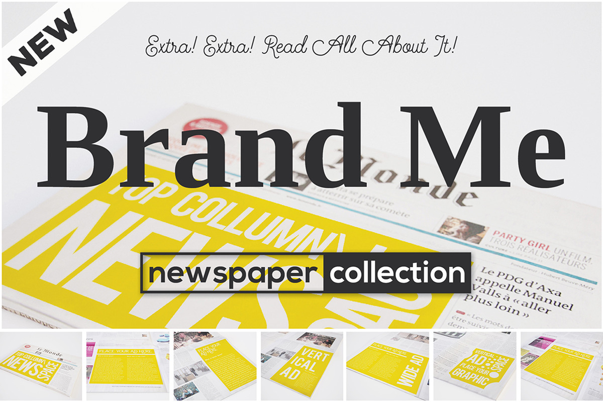 Brand Me - Newspaper Ad Mock-ups, an Advertising Mockup by Northern Kraft