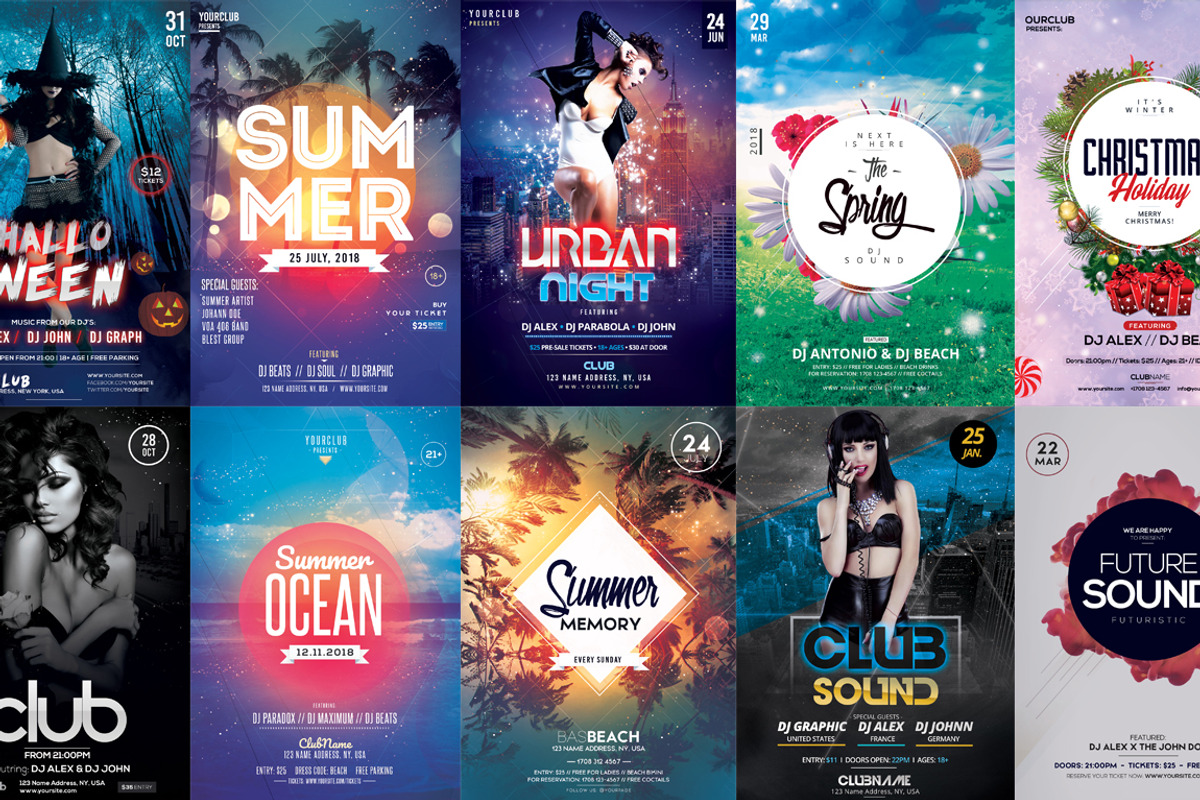 MEGA BUNDLE: 100+ Flyers Templates, a Flyer Template by PixelsDesign (Photo 2 of 15)