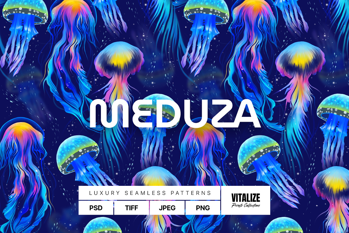 MEDUZA — Luxury Seamless Pattern, a Pattern Graphic by Designnina Shop (Photo 1 of 13)