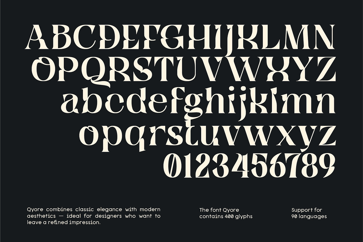 Qyore – Elegant Modern Serif, a Serif Font by Nollev (Photo 6 of 9)