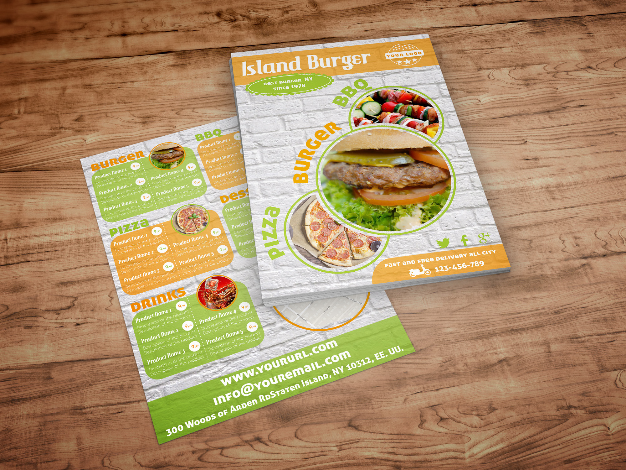 Burger Menu by Luis Quesada Design  Creative Market