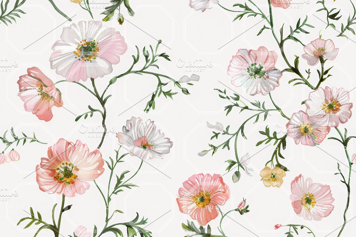 VINTAGE BLOOM Motifs Seamless Bundle, a Texture Illustration by RefinedFantasyStudio (Photo 3 of 9)