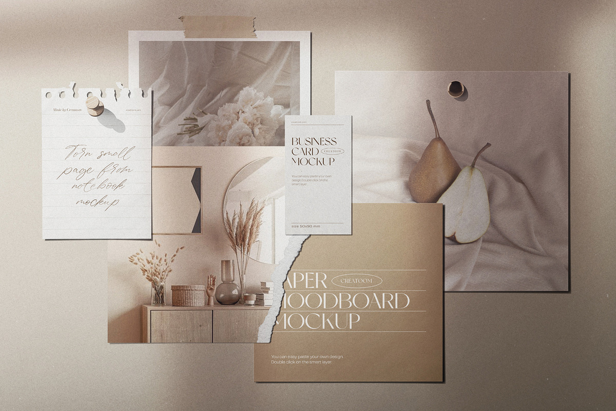 Modern moodboard mockup kit, a Product Mockup by Creatoom (Photo 8 of 23)