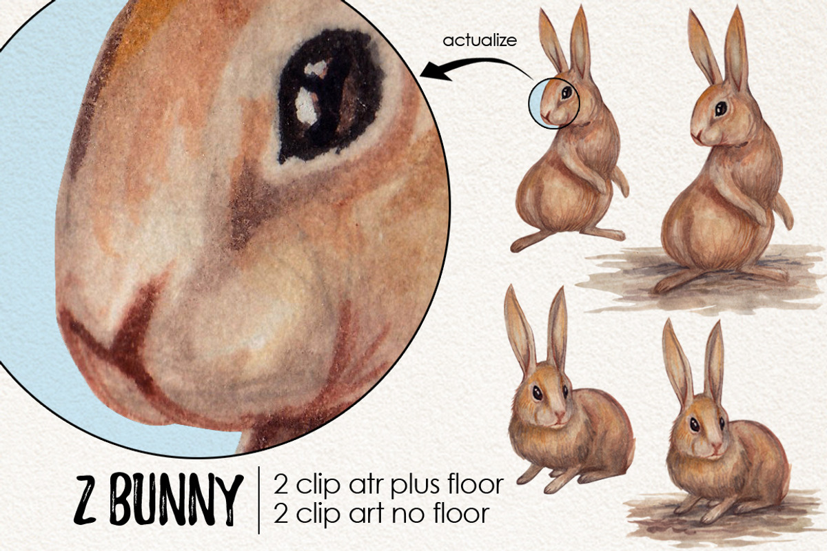 watercolor bunny, an Animal Illustration by Graphobia (Photo 2 of 7)