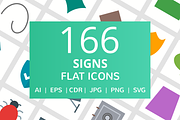 166 Signs Flat Icons, an Outline Icon by IconBunny (Thumbnail 1 of 6)