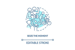 Seize moment turquoise concept icon, an Icon by IMG Visuals