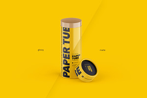 Opened Paper Tube Mockup 40x122mm