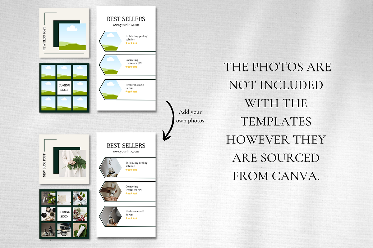 100 Green Instagram Templates Canva, a Social Media Template by IRISEA DESIGNS (Photo 4 of 4)