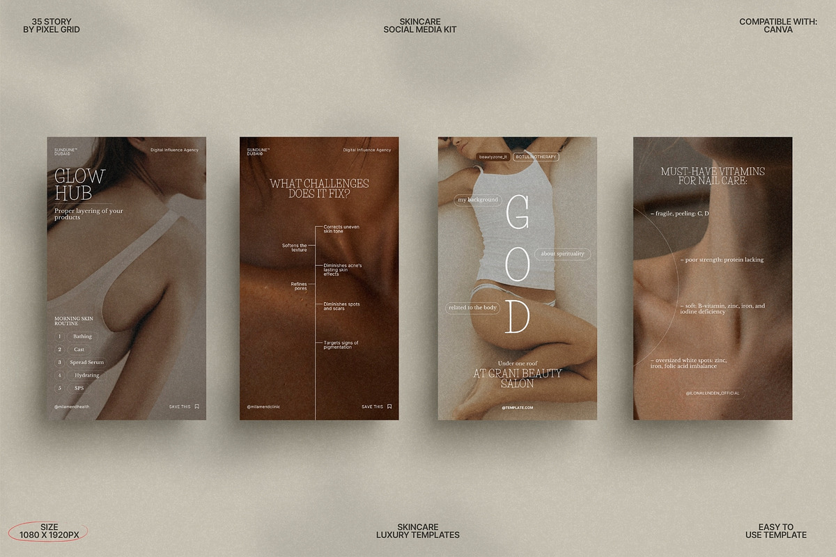 Instagram Canva Skincare Story Kit preview 7