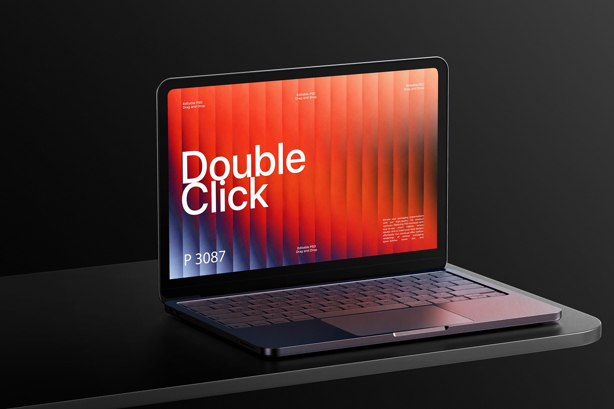 MacBook Neo Mockup Set | Dark Studio, a Mac Mockup by RamStudio2 (Photo 1 of 6)